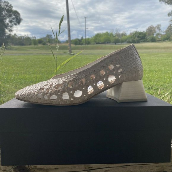 Missta Loirane Parchment Woven Braid Blocked Heels - Picture 9 of 10